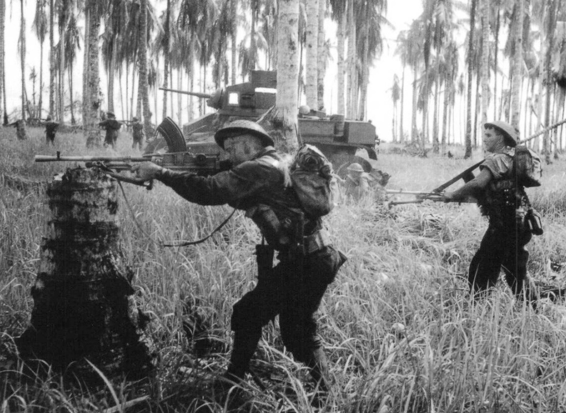 Australian assault on a pillbox at Giropa Point. 